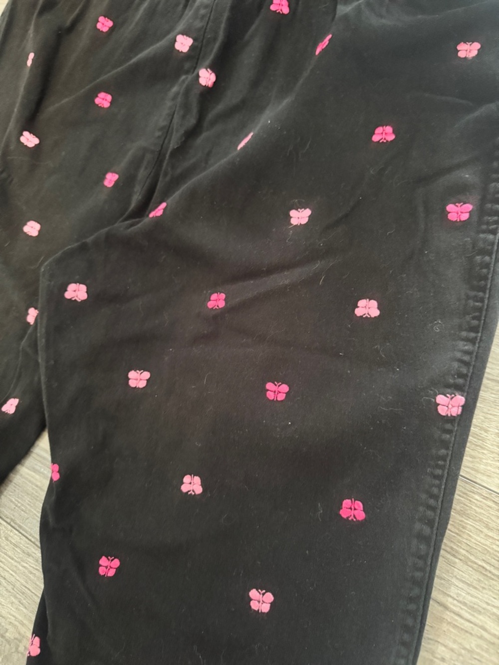 White Stag Black Capri Pants Pink Red Embroidered Butterfly Plus 18 60s Mod - Picture 4 of 11